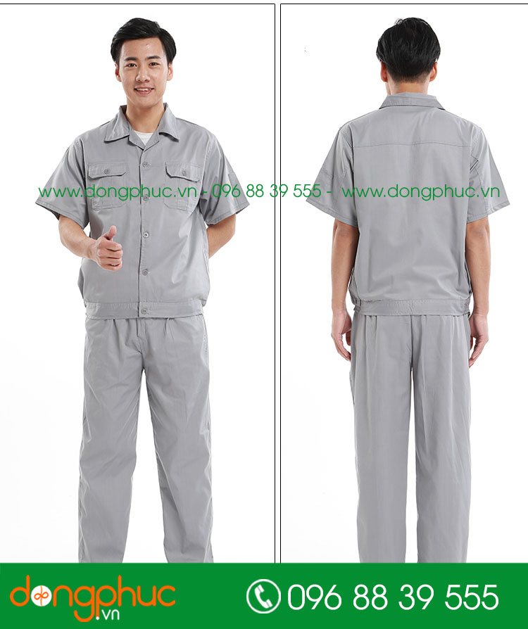 Mẫu bảo hộ màu ghi cộc tay